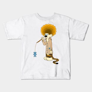 Calvin and Hobbes Doll Fishing Kids T-Shirt